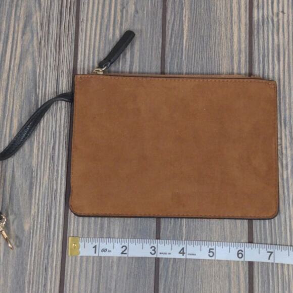 Calvin Klein CK Suede Fringe Crossbody Boho Purse Tote Bag Brown Wallet - Picture 6 of 10